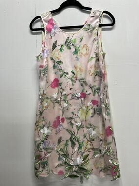 Spence Floral Dress Size Small Pink Satin Spring Pre-owned Great Condition